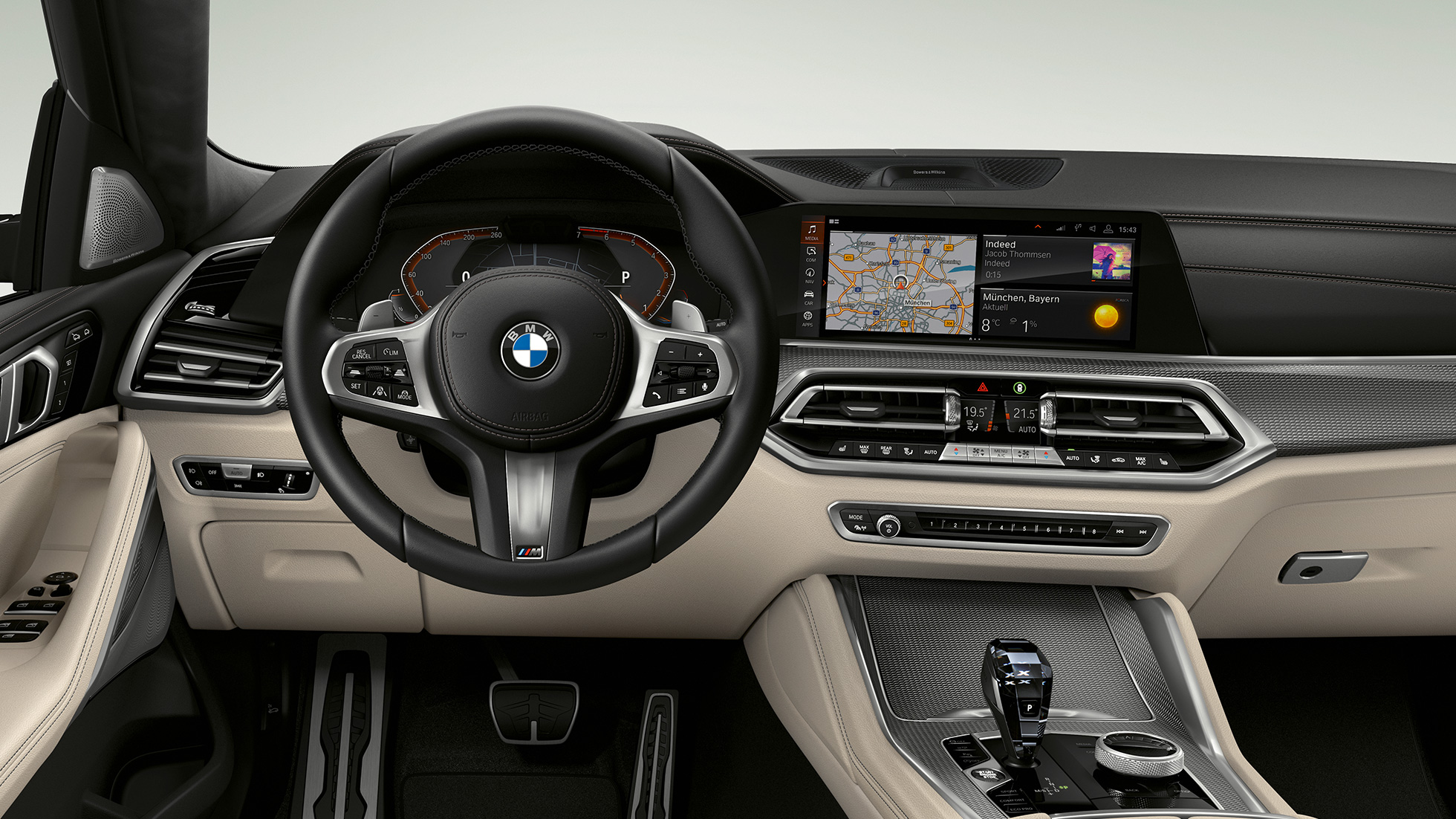 BMW X6 Interior with M Sport package with focus on the cockpit.